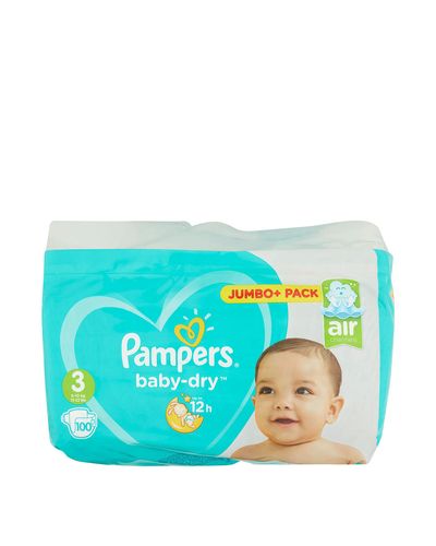 Pampers Baby Dry Size: 3 Jumbo Plus Pack - 100 Nappies